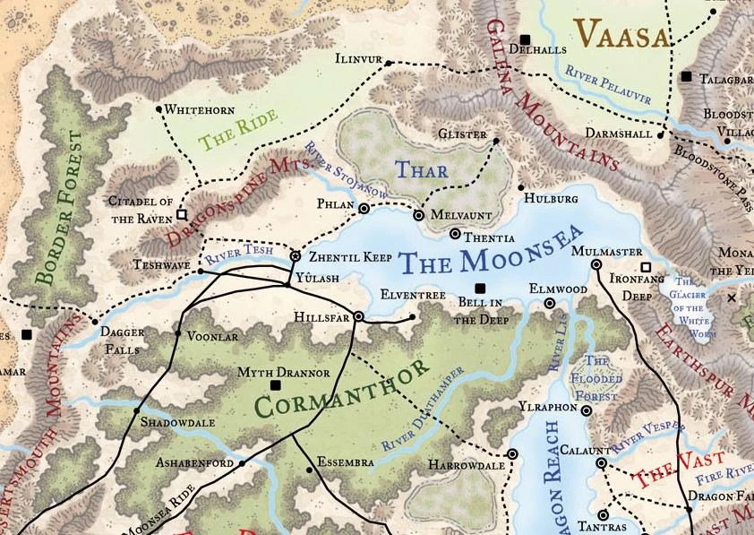 Map of the Moonsea region in Faerûn